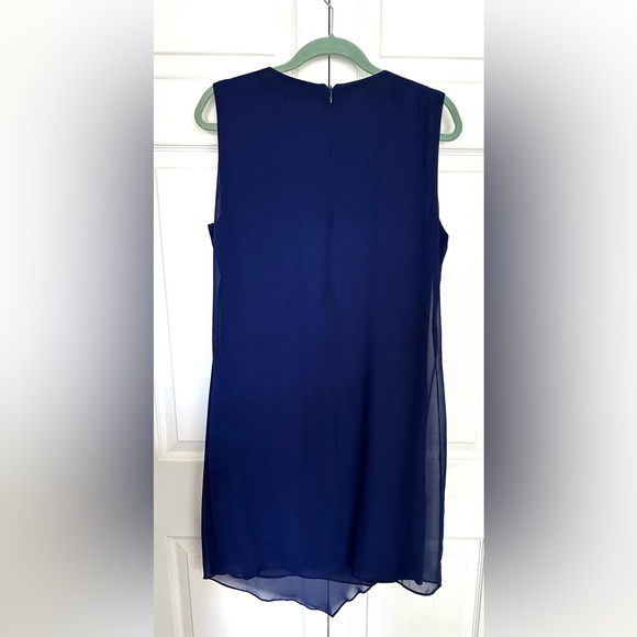 MSK Women's Dress Midnight Blue Size 12 Sheath with Rhinestone Collar - Picture 10 of 10